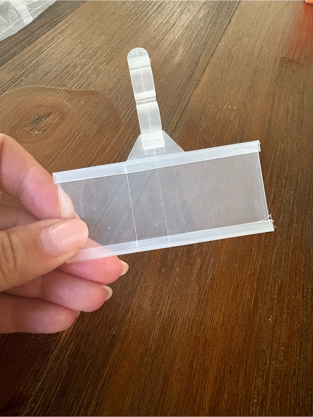 10 Pack Clear Plastic Clip-On Label Holder for Wire Shelf Organization